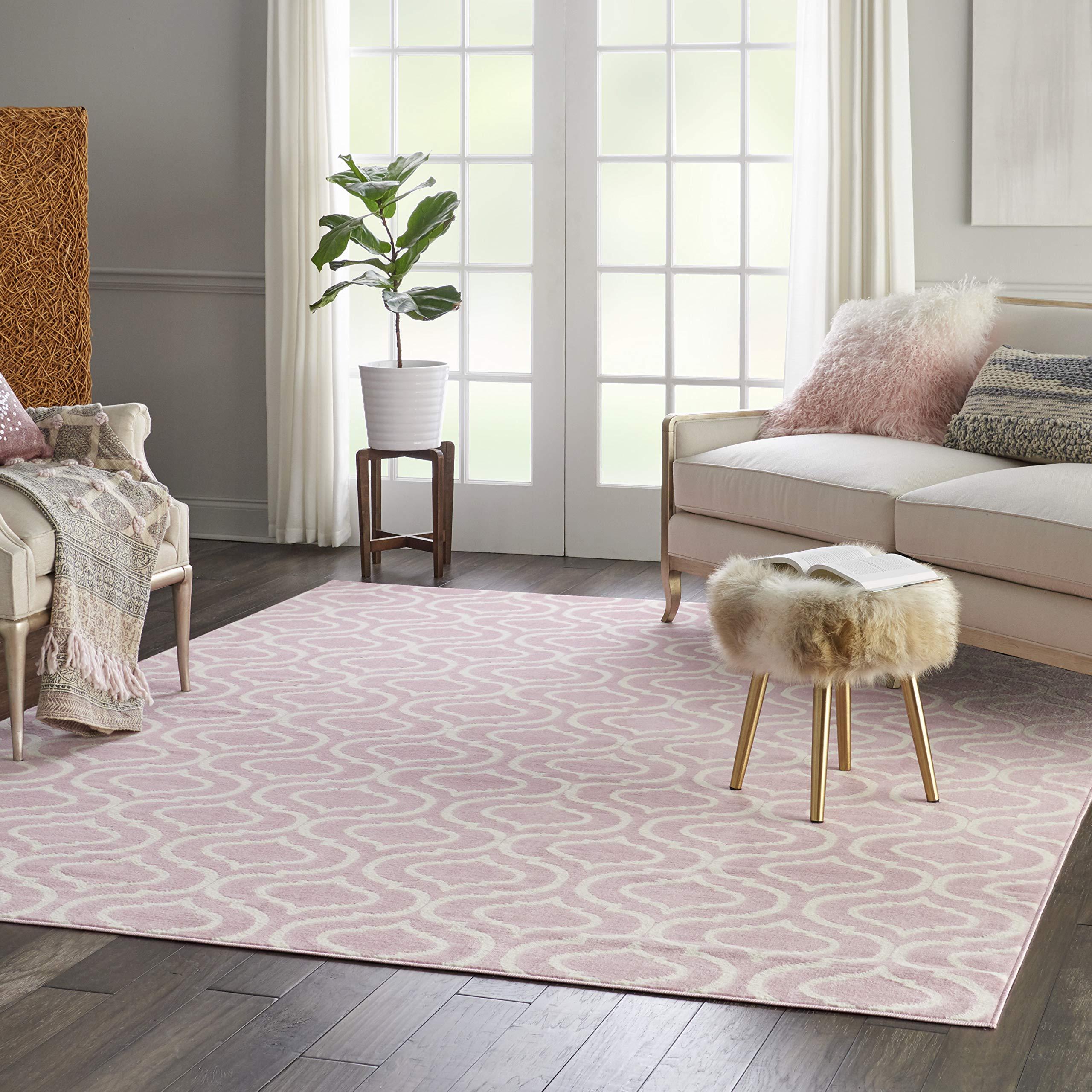 Nourison Jubilant Trellis Pink 8'6