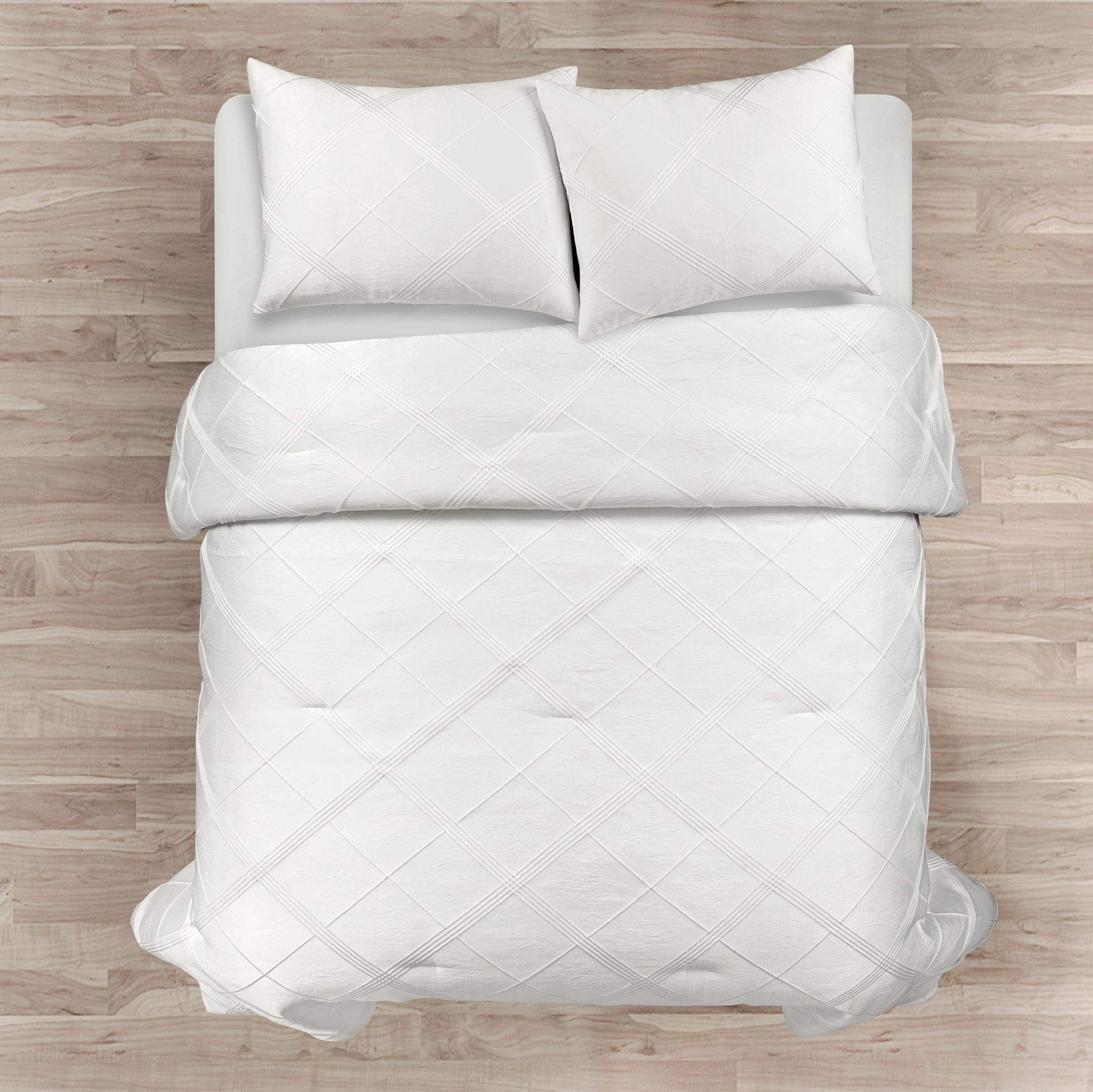 Premium Diamond Geo Jacquard 3-Piece Comforter Set - King/Queen Size Bedding with Matching Pillow Shams - Luxury Bedroom Decor for Master Suite, Guest Room & Dorm