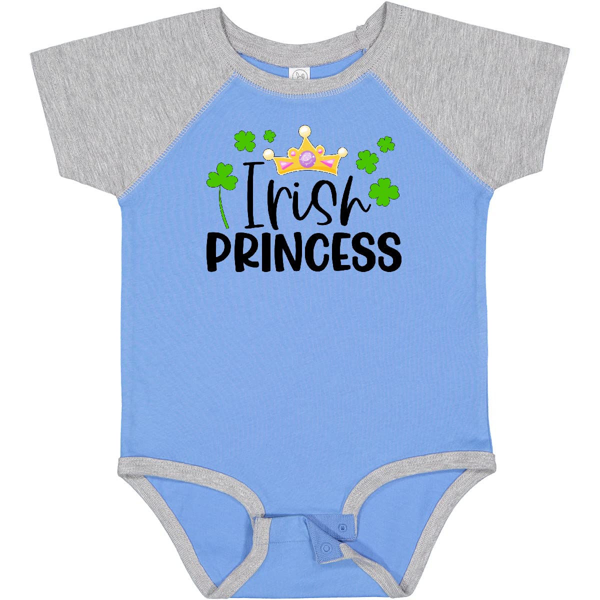 Irish Princess Baby Bodysuit with Crown & Clovers - St. Patrick's Day Gift