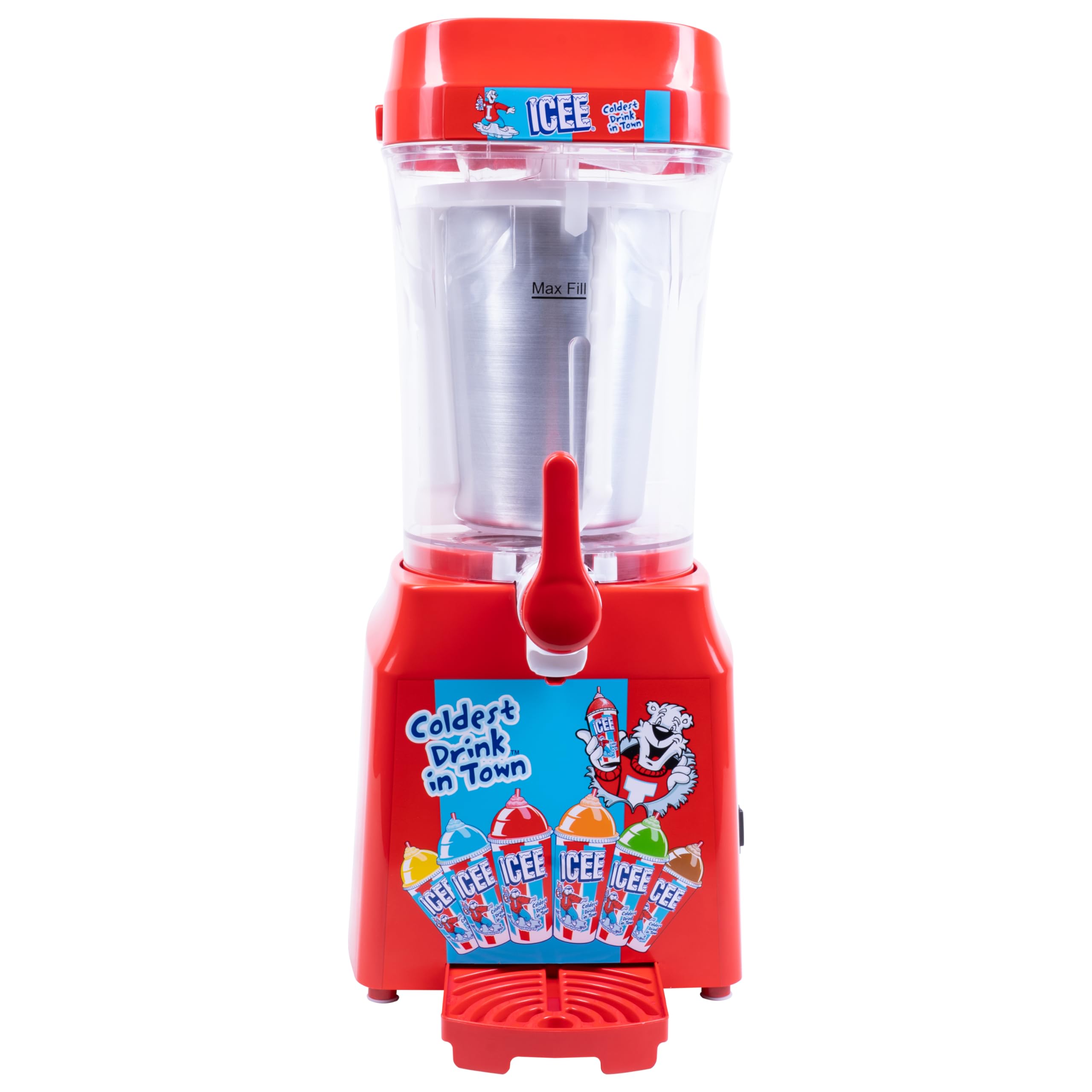 ICEE Home Countertop Slushie Maker Machine with 4-Pack Syrups, 20 Paper Cups & Straws - Make 34oz Frozen Slushies (Official ICEE Brand) - Perfect for Parties, Summer Treats & Family Fun