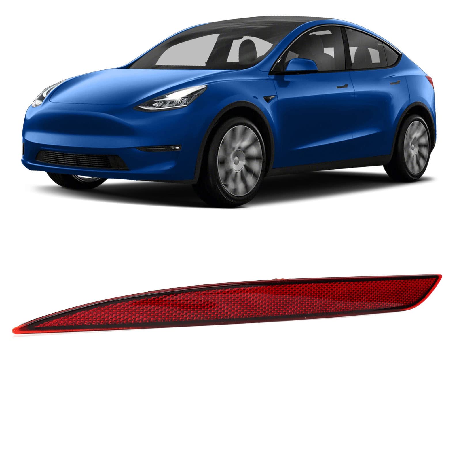 2020-2023 Rear Bumper Red Reflector Marker Lights Lens Trim - Left Side Replacement Part #1034342 00 C - Durable Car Tail Reflector for Improved Night Visibility & Safety