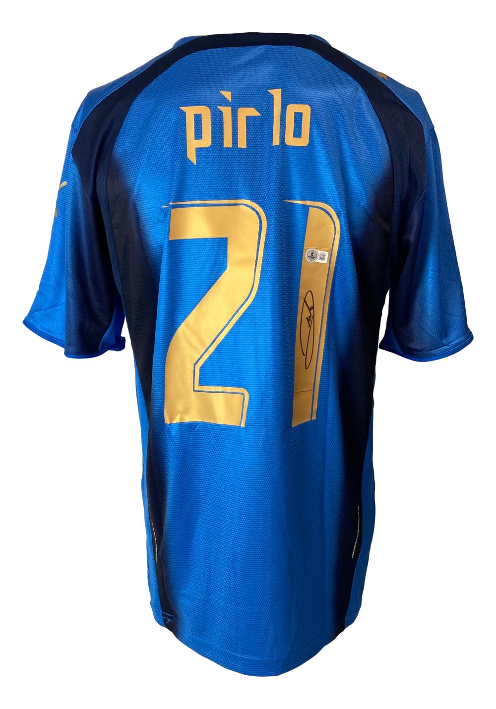 Andrea Pirlo Signed Italy Puma Blue Soccer Jersey - Authentic Autographed Football Shirt for Collectors & Fans - Perfect for Display, Gifts & Memorabilia Collections