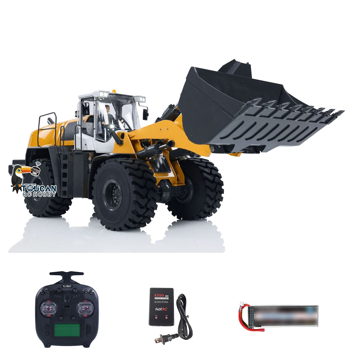 1/14 XDRC 580 Hydraulic RC Loader Metal RTR Remote Control Car - High & Low Speed Simulation, Painted & Assembled, Hobby Model for Construction Site Play & Collection