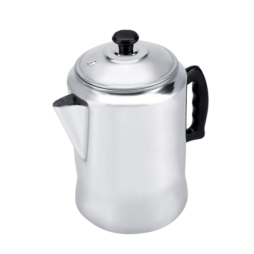 Premium Aluminum Alloy Stovetop Coffee Percolator - 8 Cup Camping & Home Brewing Percolator Pot with Lid - Ideal for Outdoor Adventures, RV Trips & Cozy Kitchen Use