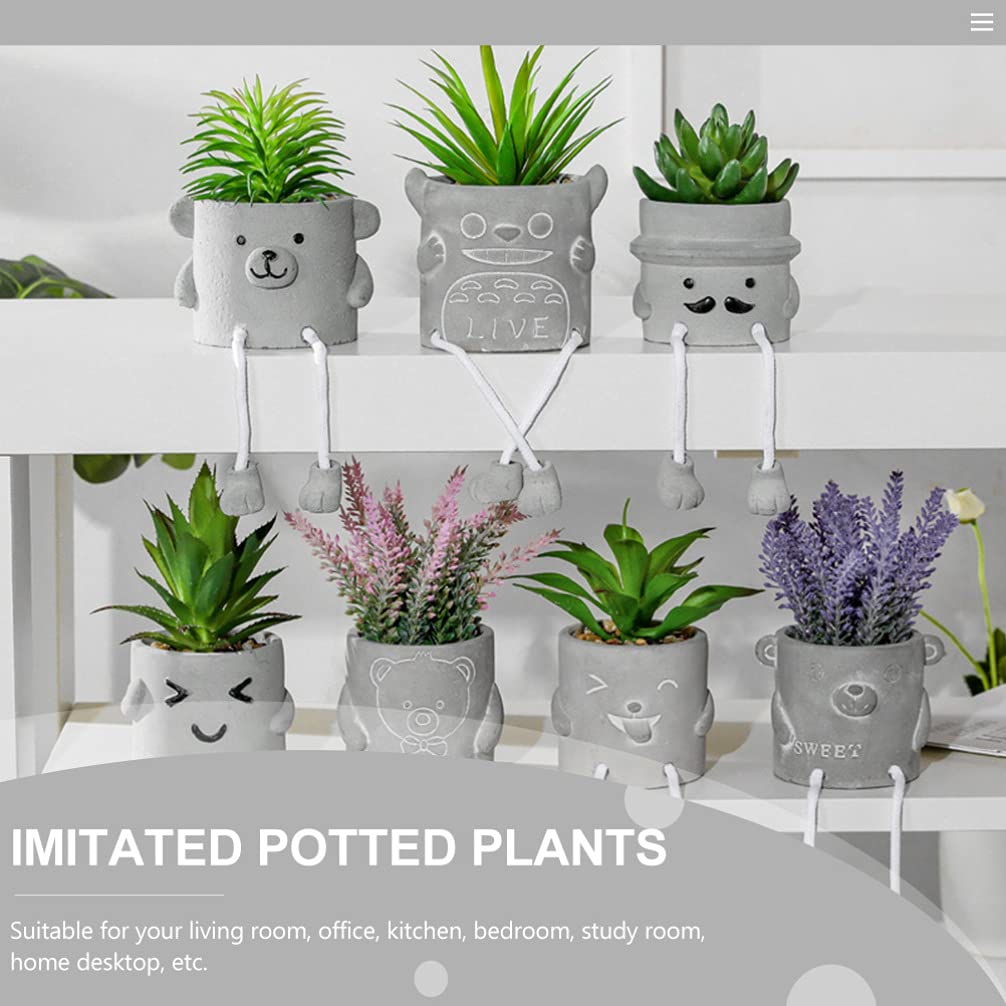 Wakauto 1PC Artificial Potted Plant - Fake Green Potted Shelf Decor, Mini Faux Plants for Home Office Desk, Simulation Bonsai Planter, Plastic Potted Plants for Indoor Decor, Living Room, Bedroom & Bathroom Decorations
