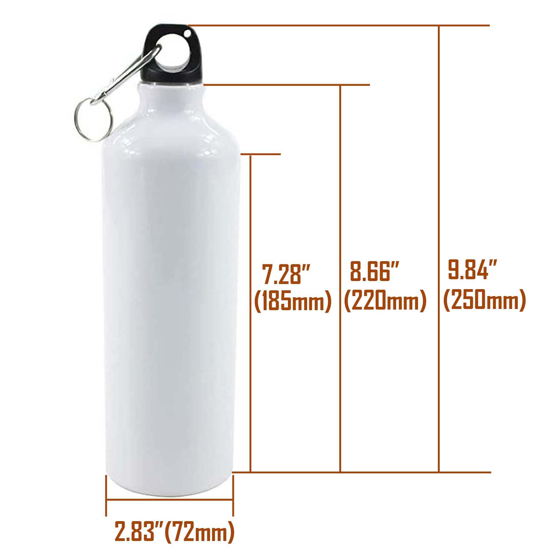 INTSUPERMAI 50-Pack 750ml White Coated Sublimation Aluminum Water Bottles with Safety Lock - Heat Press Transfer Printing for DIY Crafts, Sports, Gifts & Outdoor Activities