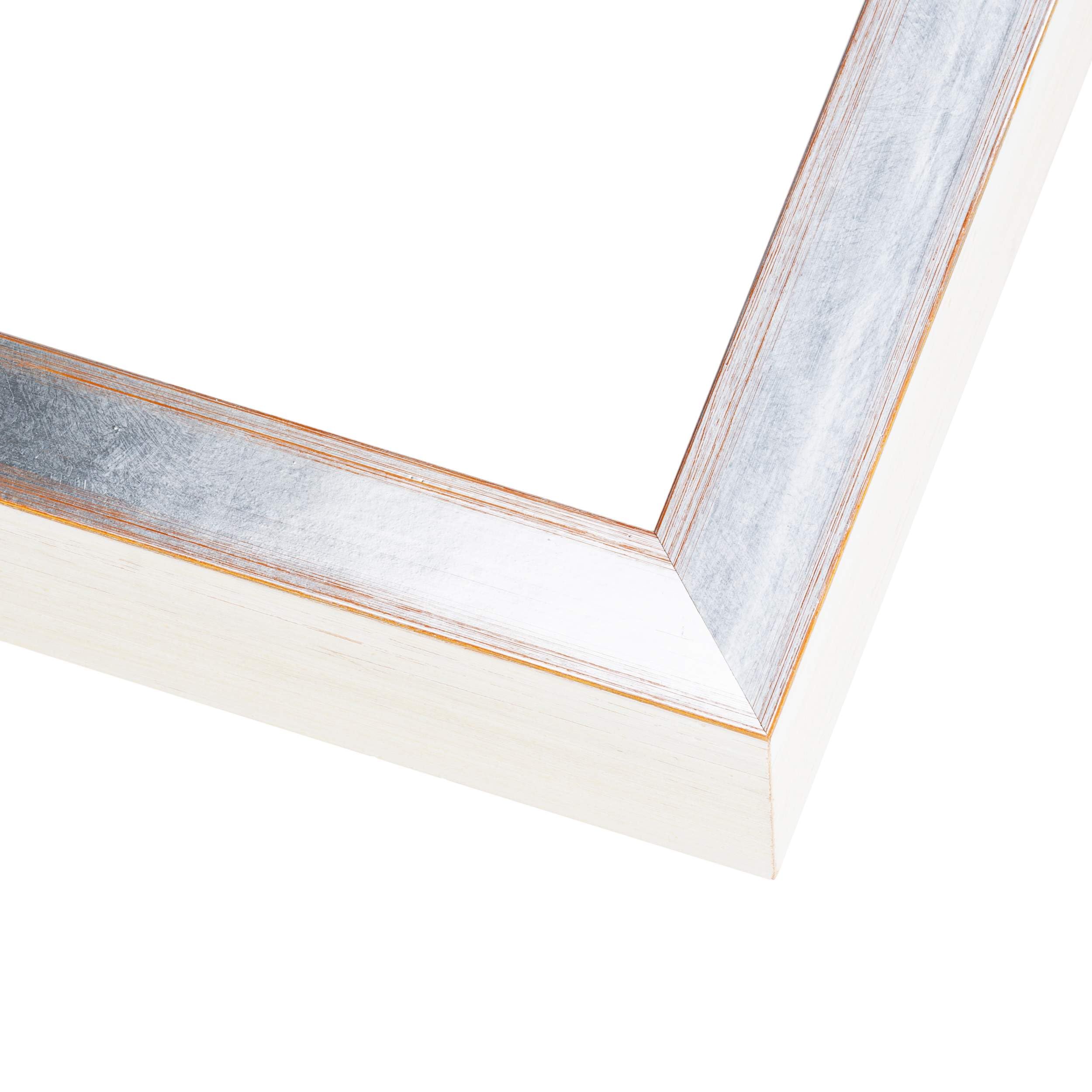 6x4 Inch Shadow Box Frame - Silver Whitewash Siena Finish | 1.5