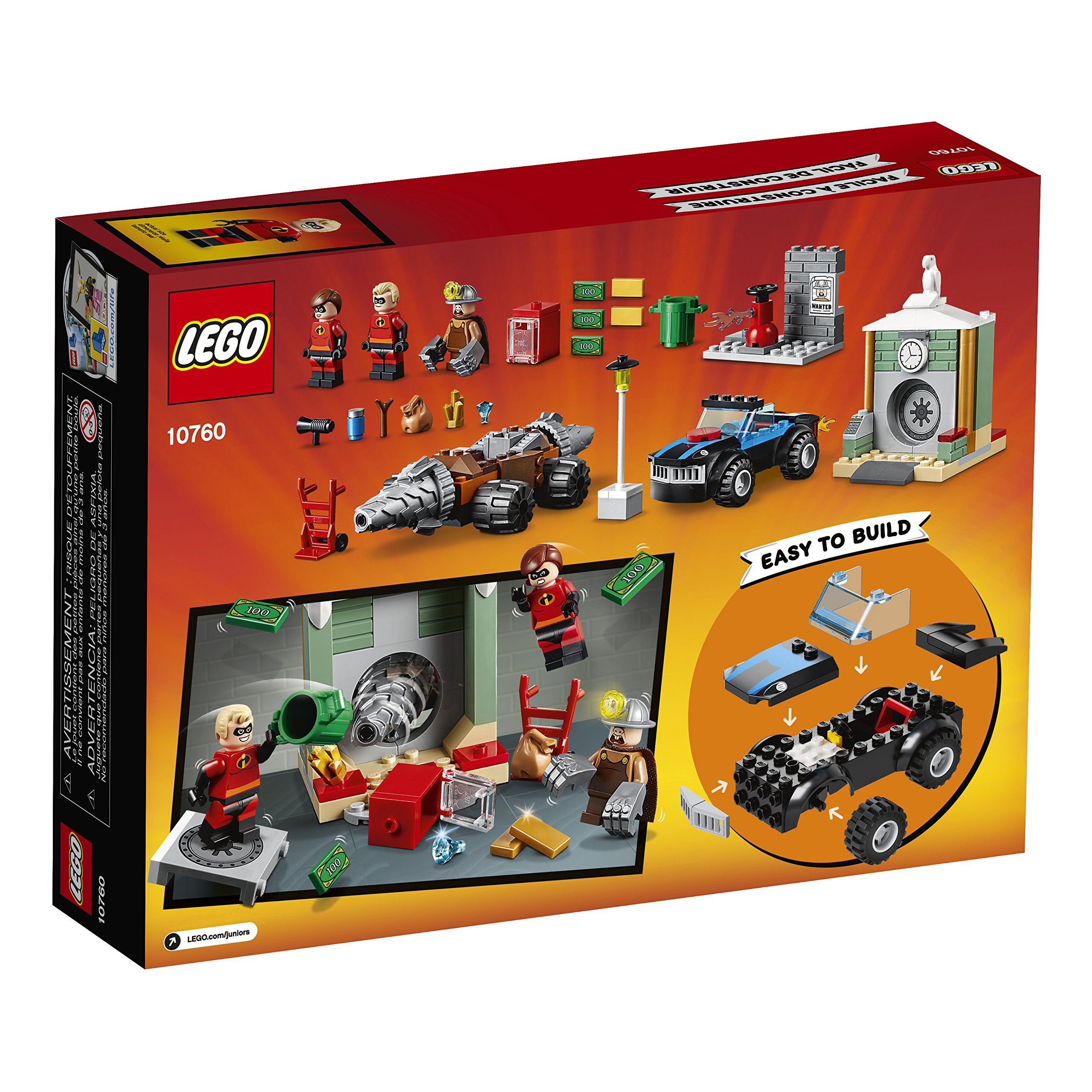 LEGO Juniors The Incredibles 2 Underminer Bank Heist 10760 Building Kit (149 Pieces) | Superhero Toy for Kids Ages 4+ | Creative Play & Collectible Set for Birthday Gifts & Indoor Activities