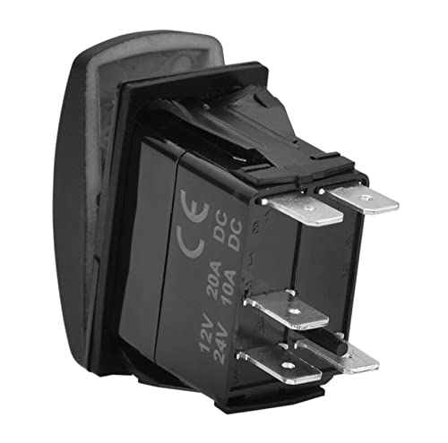 12V 24V RED Backlit Marine Rocker Switch - 5 Pin ON/OFF Waterproof Toggle Switch with Wires for Boats, Yachts, Ships - IP66 Rated for Harsh Marine Environments - Perfect for Navigation Lights, Anchor Lights & Marine Electrical Systems