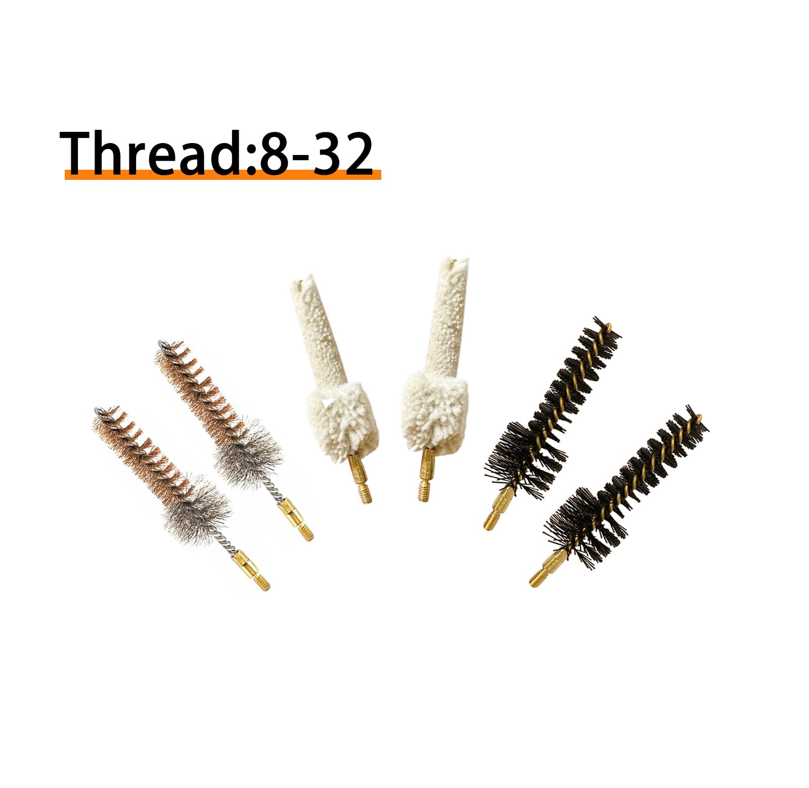 Bore Baby .223 Cal 5.56mm AR Chamber Cleaning Brushes Kit - 2 Nylon, 2 Mop & 2 Bronze Brushes for .223/5.56 Firearm Maintenance (6 Pack) - Perfect for AR-15 Rifle Cleaning and Gun Range Maintenance