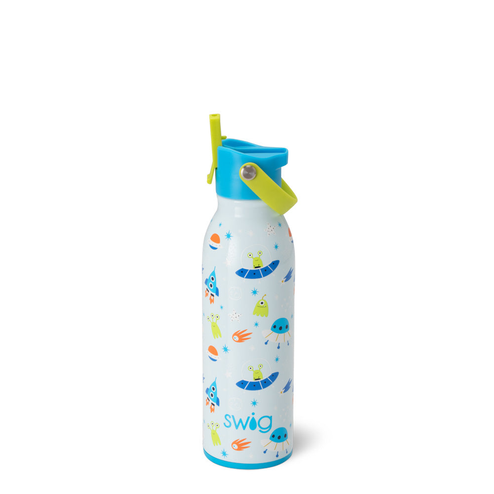 Space Camp Flip & Sip Water Bottle 16oz - Leakproof Stainless Steel Insulated Tumbler for Kids, Outdoor Activities & School Use