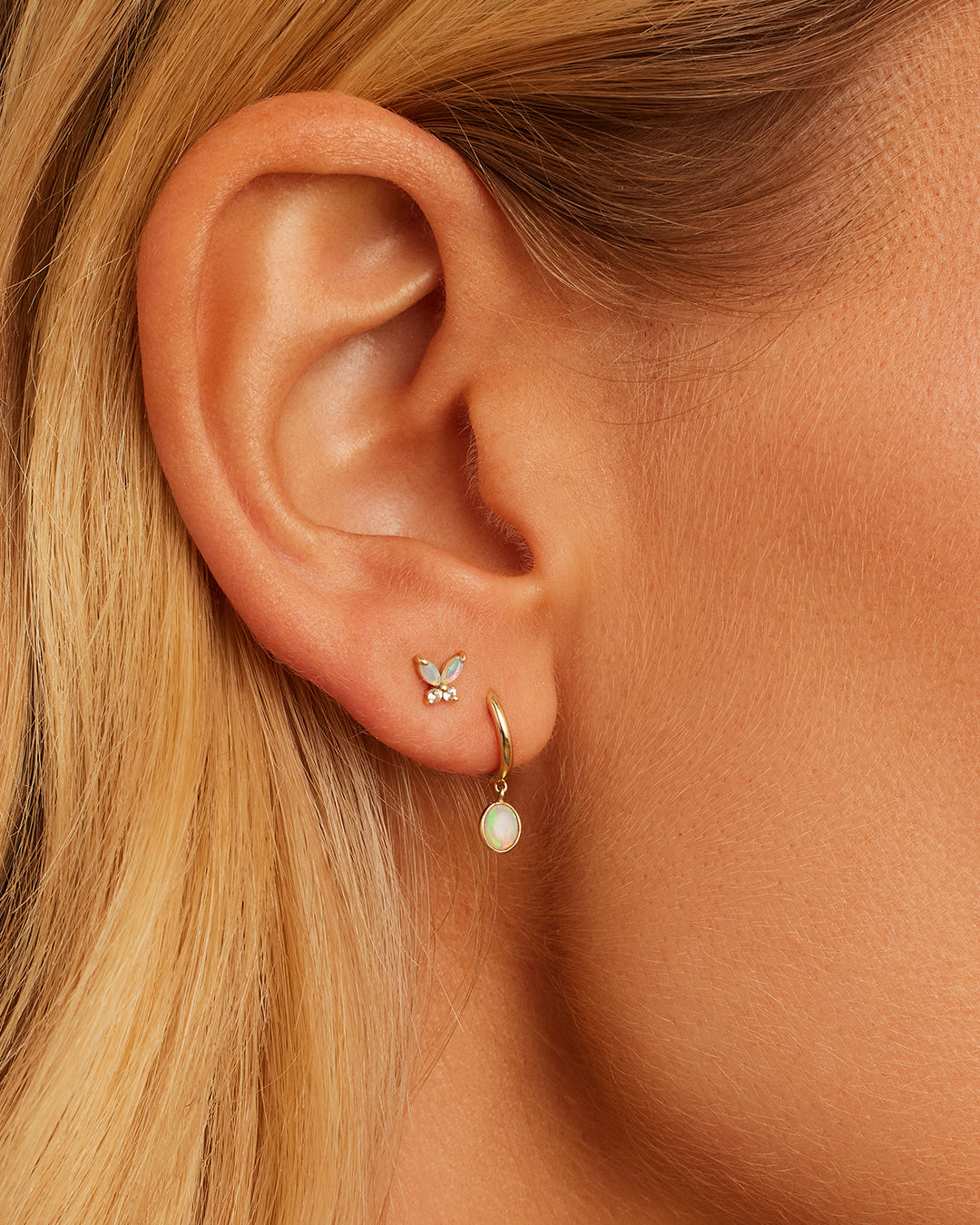 Opal Oval Huggie Earrings for Women - Dainty & Elegant Hoop Earrings for Everyday Wear | Perfect for Work, Date Night & Special Occasions