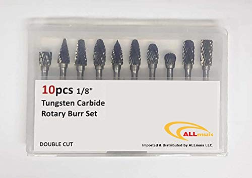 10pcs Tungsten Carbide Rotary Burr Set for Dremel Tools - High-Speed Steel Twist Drill Bits for Wood Carving, Engraving & Metal Drilling - Perfect for DIY Crafts, Jewelry Making & Home Improvement Projects