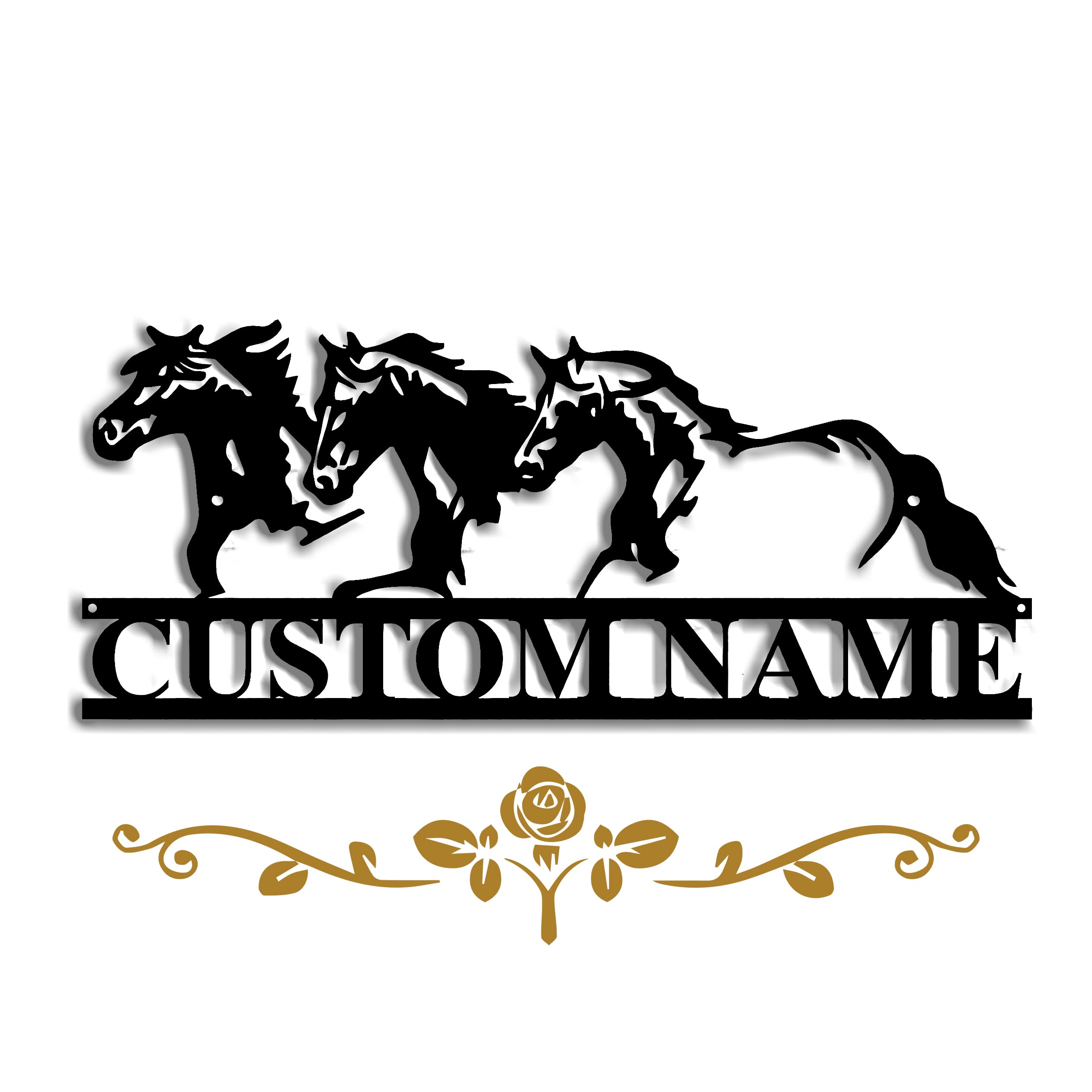 Custom Horse Metal Ranch Sign - Personalized Farm & Outdoor Decoration with Your Name & Color - Perfect for Western Home Decor, Barn Signs, and Ranch Entryways