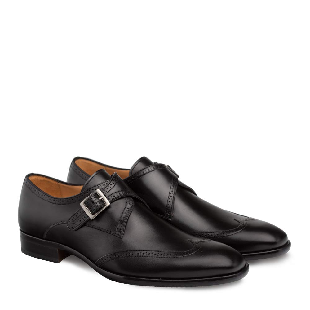 Mezlan Forest Men's Luxury Wing Tip Oxford Dress Shoes - Hand-Burnished Calfskin Leather with Perforated Accents - Handcrafted in Spain - Medium Width - Perfect for Business, Weddings & Formal Occasions
