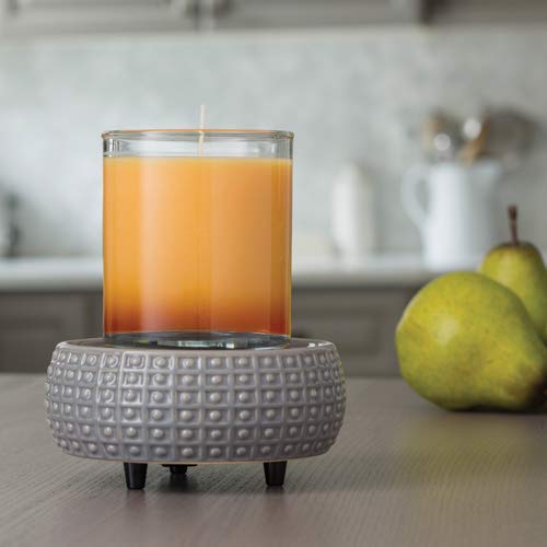 2-in-1 Candle and Fragrance Warmer for Scented Candles & Wax Melts - Slate Finish Room Freshener for Home, Office, Spa Relaxation and Aromatherapy