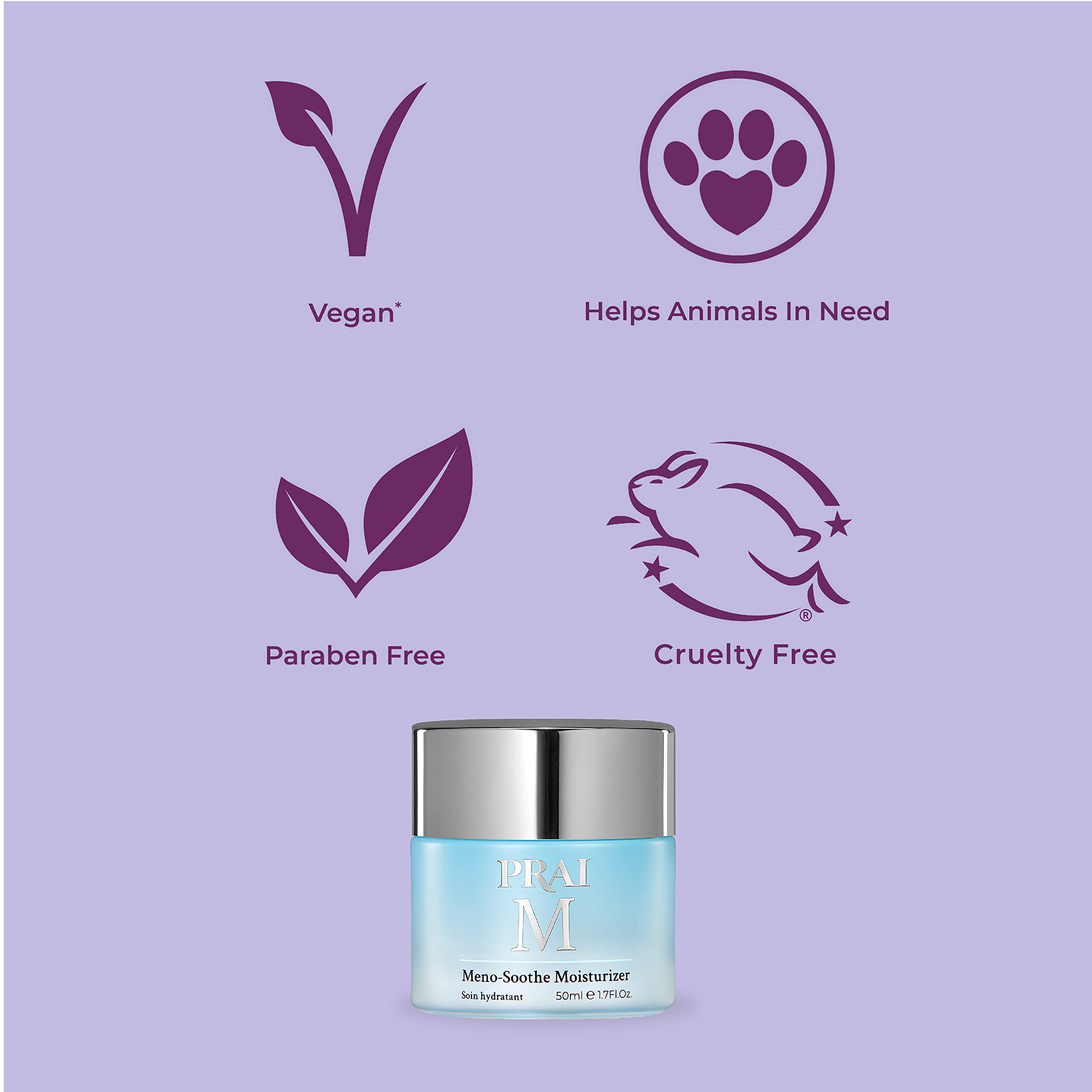 PRAI Beauty M Collection Meno-Soothe Crème-Gel Moisturizer - Anti-Aging & Hydrating Face Cream with Hyaluronic Acid - 1.7 Oz - Perfect for Dry Skin & Wrinkles Reduction - Day & Night Use