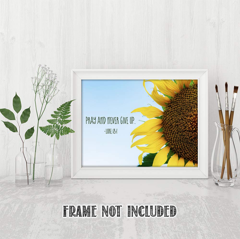 TJ Originals - Luke 1:45 Bible Verse Wall Art Print | Blessed is She Christian Scripture Decor | 11x14 Unframed Religious Home & Office Decor | Perfect Christian Gift for Women, Bible Study, Prayer Room & Faith-Based Weddings (Sunflower Design)