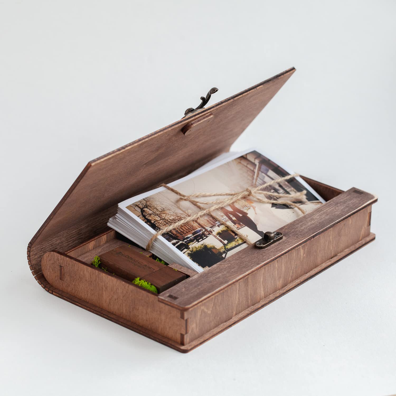 Personalized Wooden Wedding Photo Box for 4x6