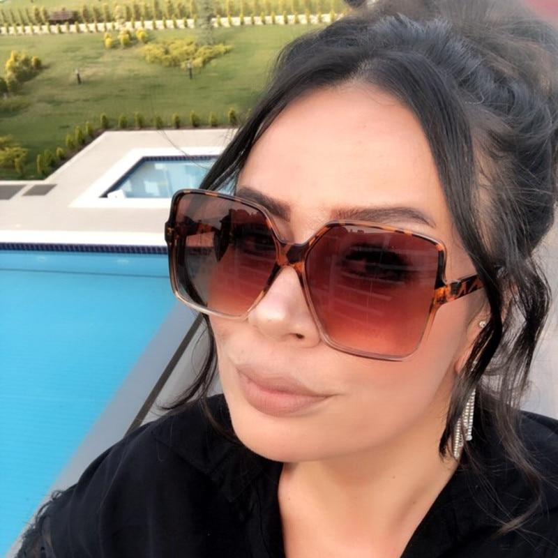 Big Square Oversized Sunglasses for Women - Black Designer Gradient Polarized UV Protection - Fashionable & Trendy Shades for Beach, Driving & Outdoor Activities