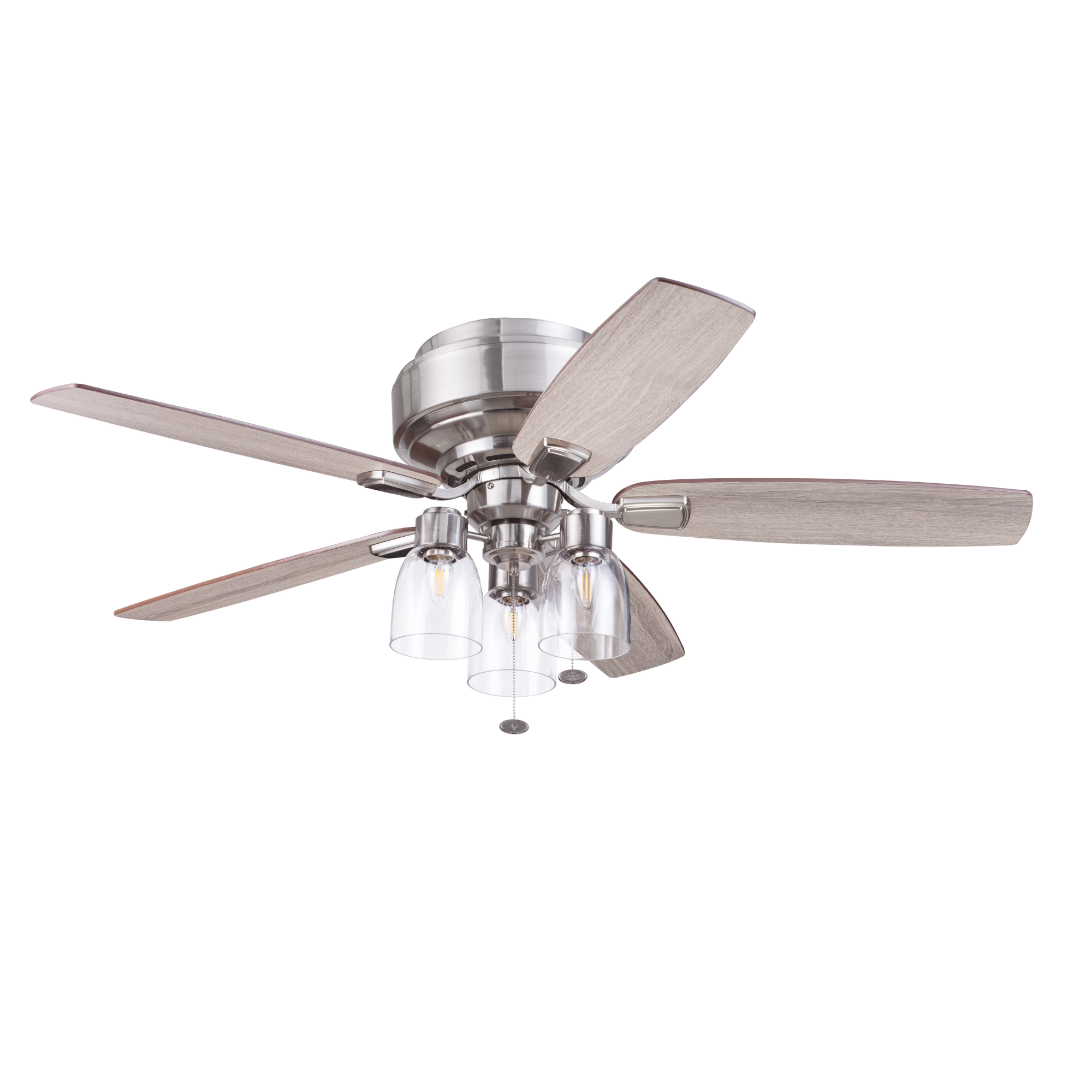 52 Inch Magonia Brushed Nickel Ceiling Fan with Pull Chain & Quick Attach™ - Perfect for Living Room, Bedroom, and Outdoor Spaces