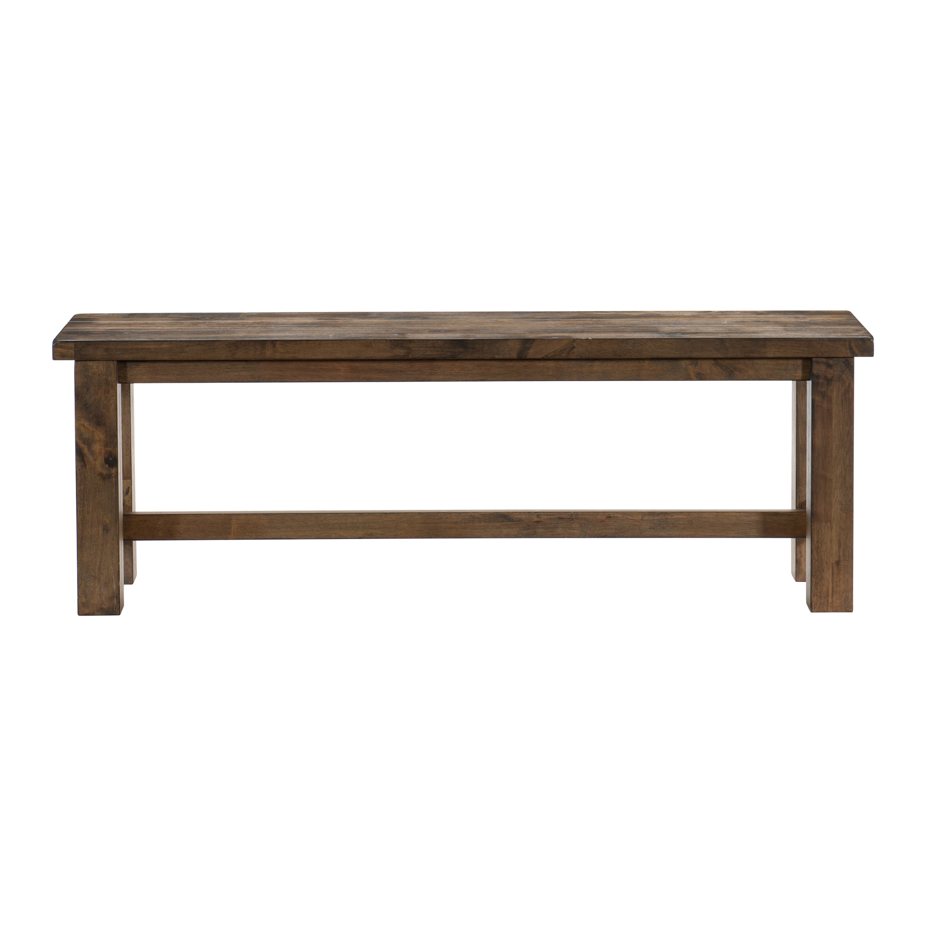 Classic Transitional Design Bench - Solid Rubber Wood Dining Furniture with Burnished Brown Finish | Perfect for Dining Rooms, Kitchens, Entryways & Home Decor