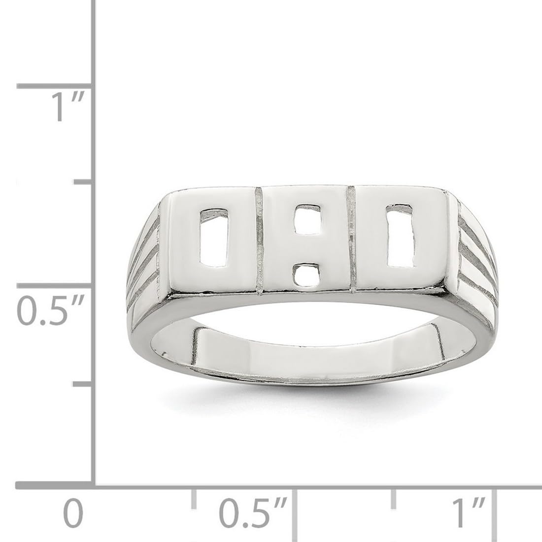 925 Sterling Silver Polished Solid Dad Ring for Women - Durable & Hypoallergenic Wedding Band, Anniversary Gift for Her - Perfect for Everyday Wear & Special Occasions