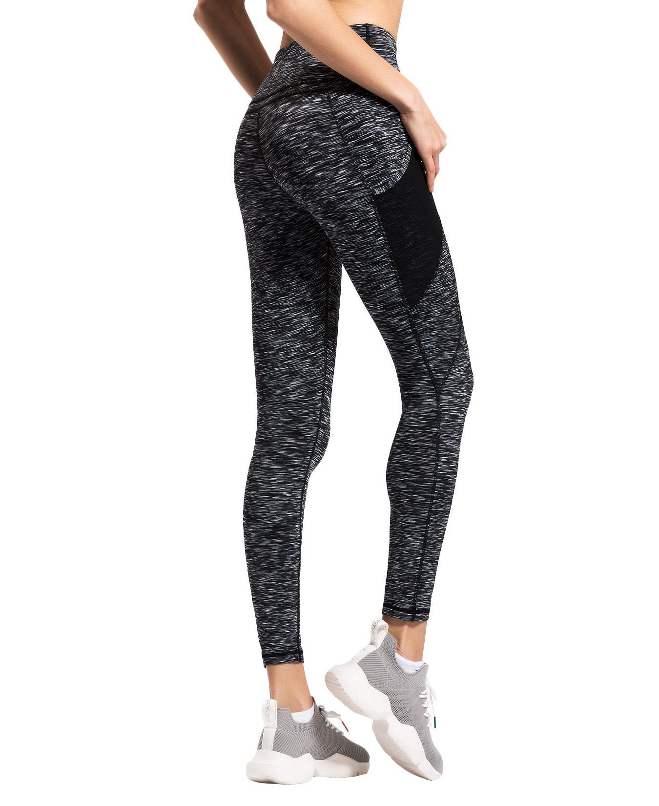 High Waist Mesh Yoga Leggings for Women - Breathable Workout Tights with Side Mesh Panels - Perfect for Gym, Running & Lounge Wear