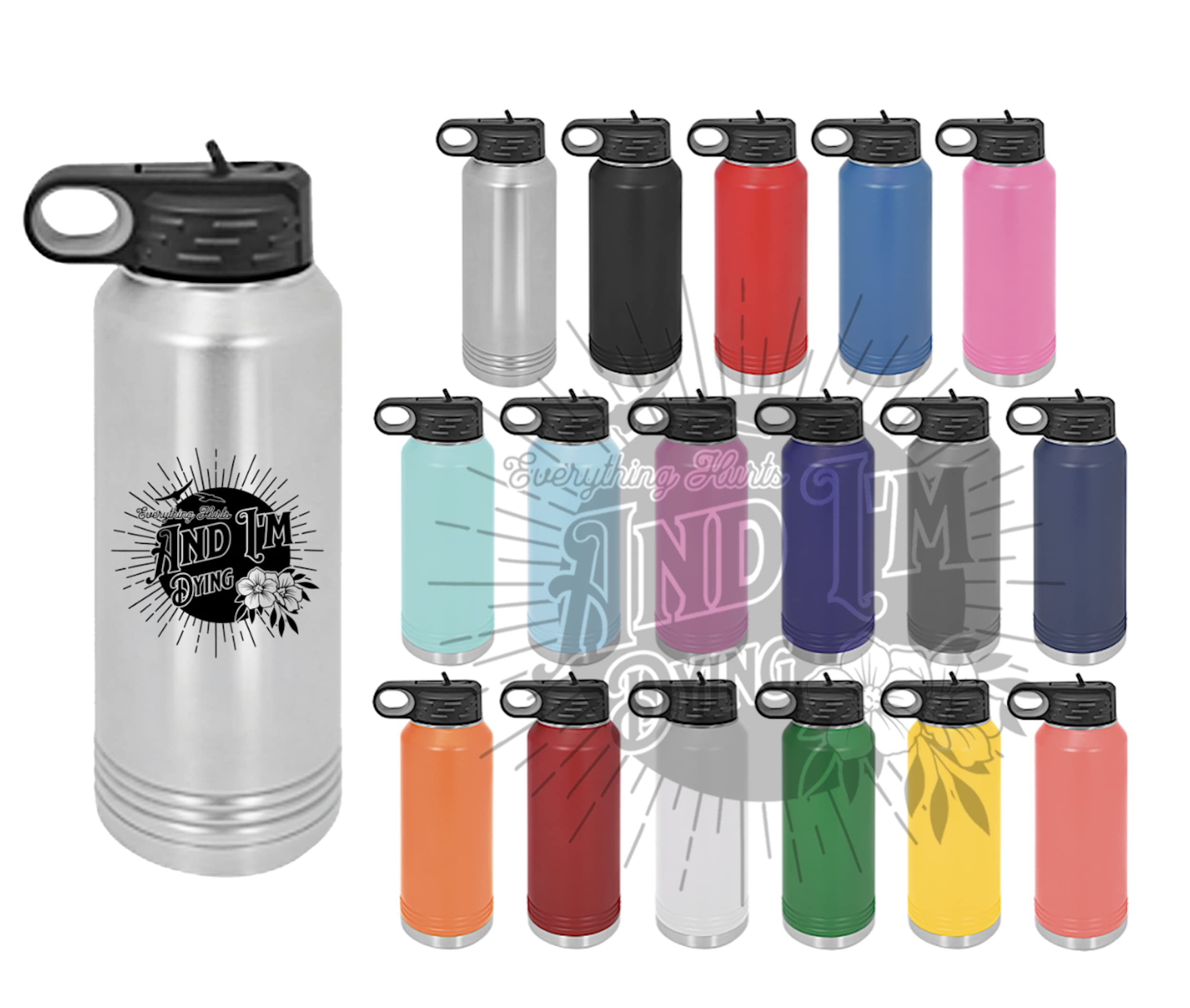 32 oz Green Polar Camel Insulated Water Bottle - Leakproof Stainless Steel Thermos with Straw Lid | 
