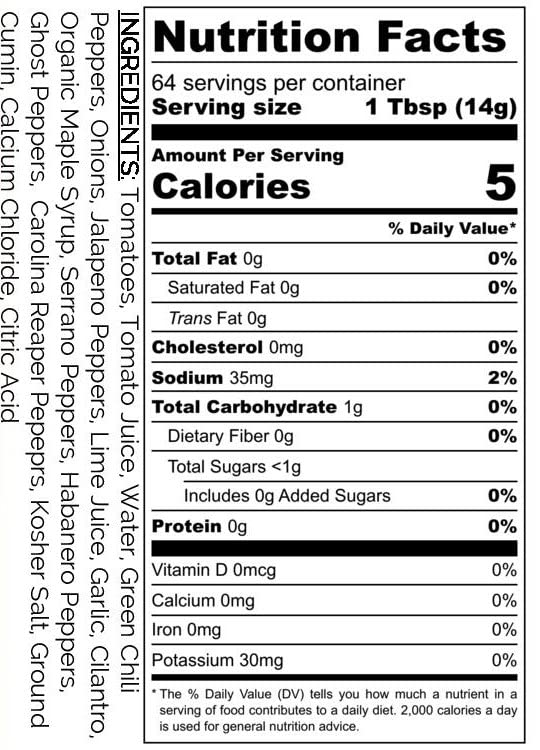 Sixth Day Snacks Carolina Reaper XXX Hot Salsa 32oz - Gluten Free, Vegan, Low Sodium Salsa with Fresh Ingredients - Perfect for Tacos, Nachos, and Spicy Food Lovers