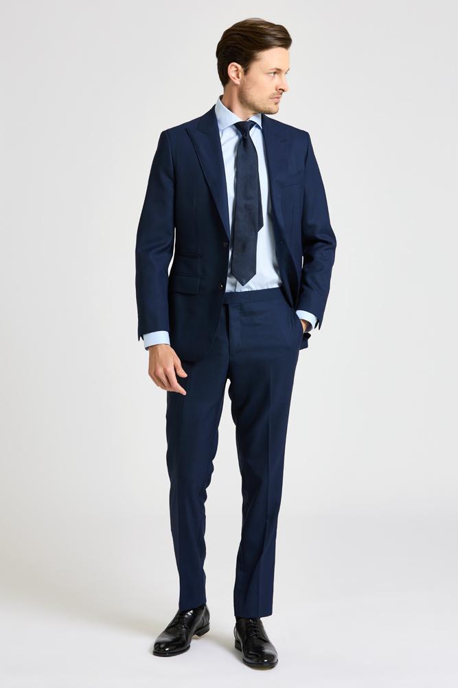 Jonah Suit Navy Tonal Check 2164 - Premium Men's Business Suit for Office, Wedding & Formal Events | Slim Fit Blazer & Pants Set | Professional Work Attire