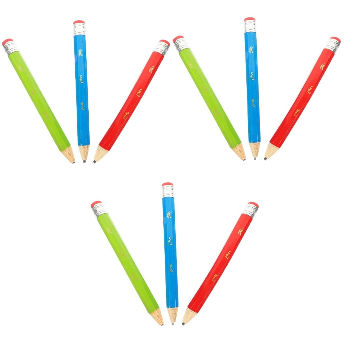 NUOBESTY 9-Pack Jumbo Wooden Pencils - Bulk Oversized Writing Pencils for Students, Office & Art Supplies - Perfect for Classroom, Sketching & Creative Projects