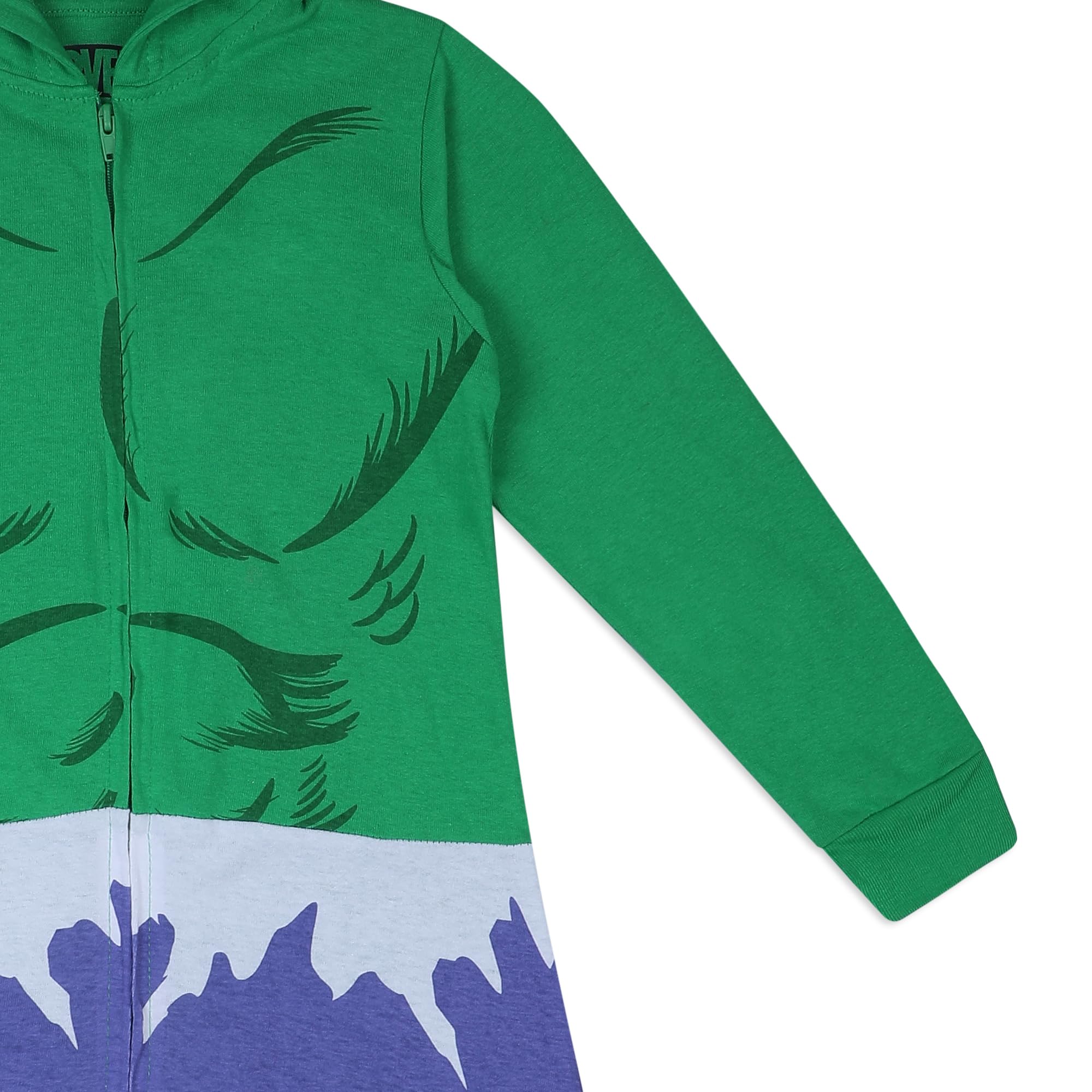 Marvel Superhero Boys Zip-Up Hooded Coverall - Hulk, Captain America, Iron Man, Spider-Man for Infants & Toddlers | Perfect for Playtime, Halloween Costumes & Superhero Themed Parties