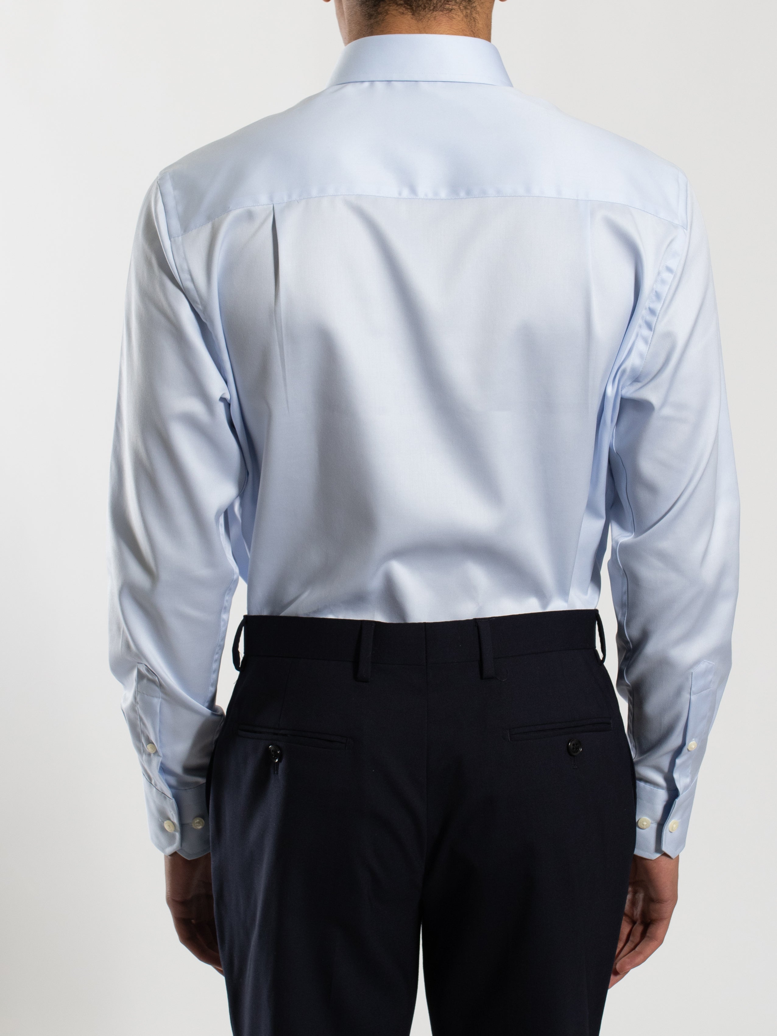 Blue Micro Twill Shirt for Men - Contemporary Fit Casual Button Down Shirt | Perfect for Office, Business Meetings & Smart Casual Outfits