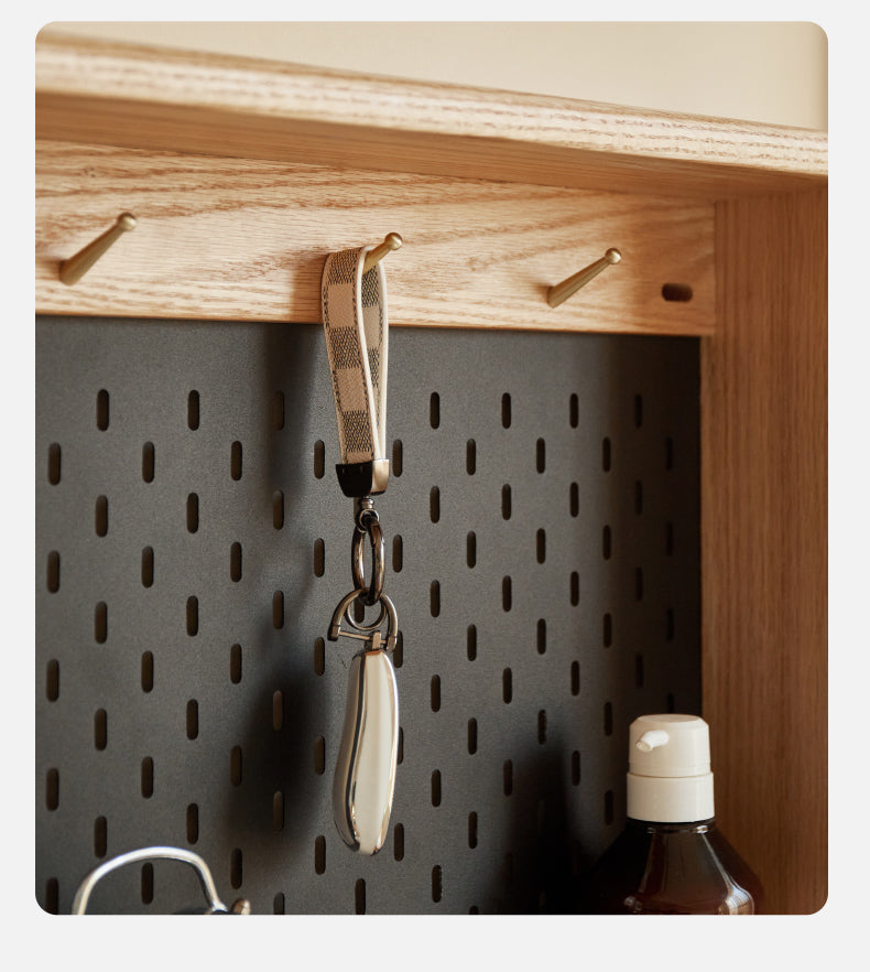 Solid Oak Wood Ultra-Thin DIY Side Cabinet - Perfect for Small Spaces, Bedroom, Living Room & Office Storage