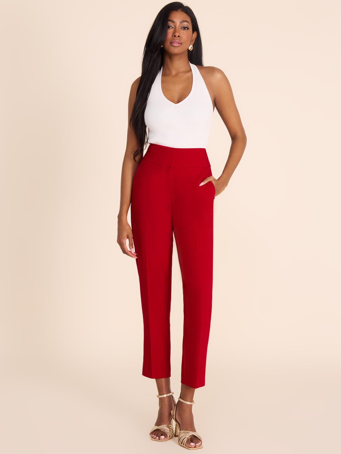 High Waisted Slim Leg Capri Pants for Women - Comfortable Stretchy Workout & Yoga Pants - Perfect for Gym, Running, and Casual Wear