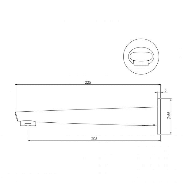 Arlo Wall Bath Outlet 200mm Chrome - Premium Phoenix Builders Range for Bathroom & Kitchen Faucet Installation | Durable Waterproof Design for Home Renovation Projects