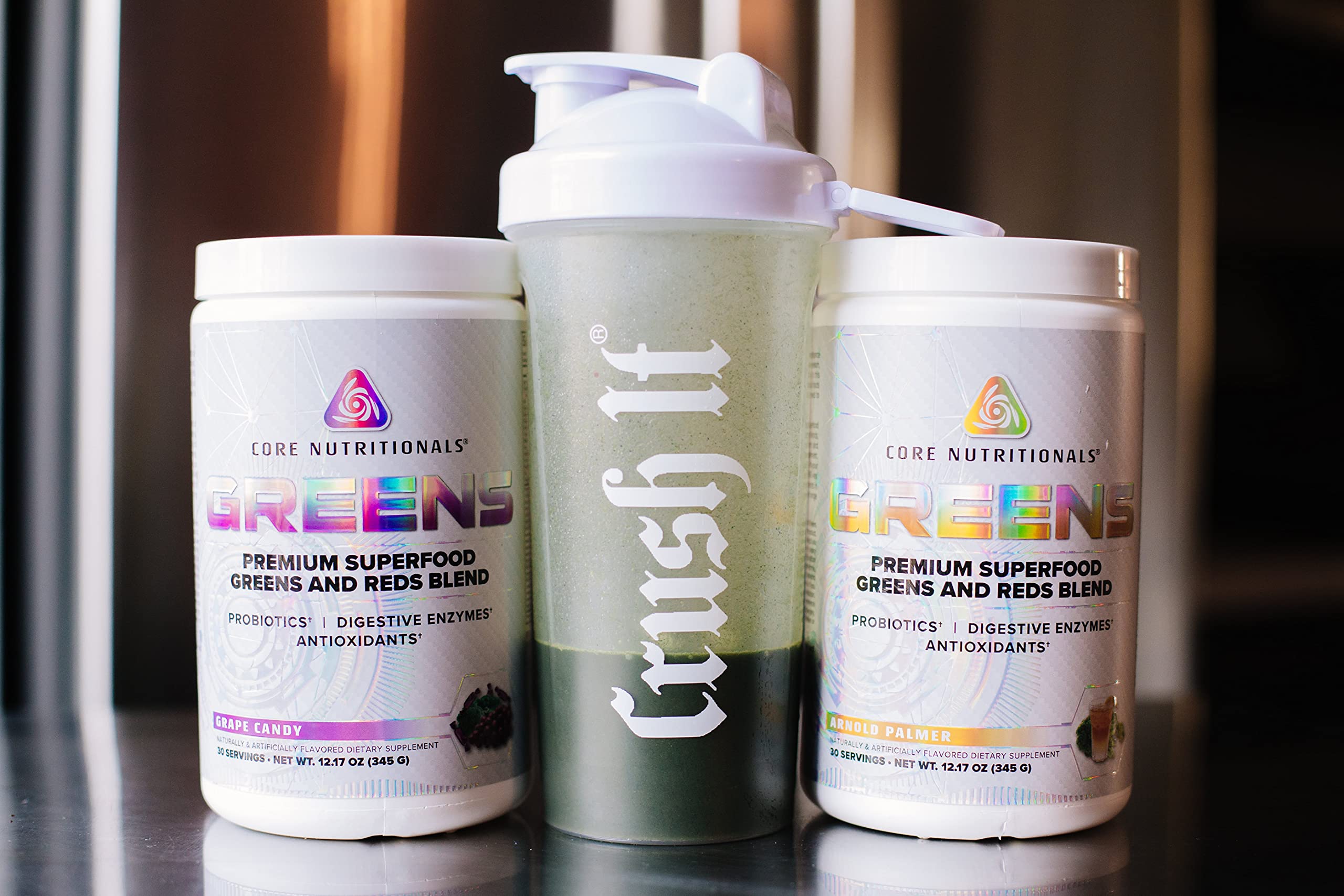 Core Nutritionals Greens Platinum Premium Superfood Greens and Reds Powder - Digestive & Gut Health Support with 5 Billion CFU Probiotics - 30 Servings Grape Candy Flavor - Perfect for Smoothies, Juices & Daily Wellness Routine