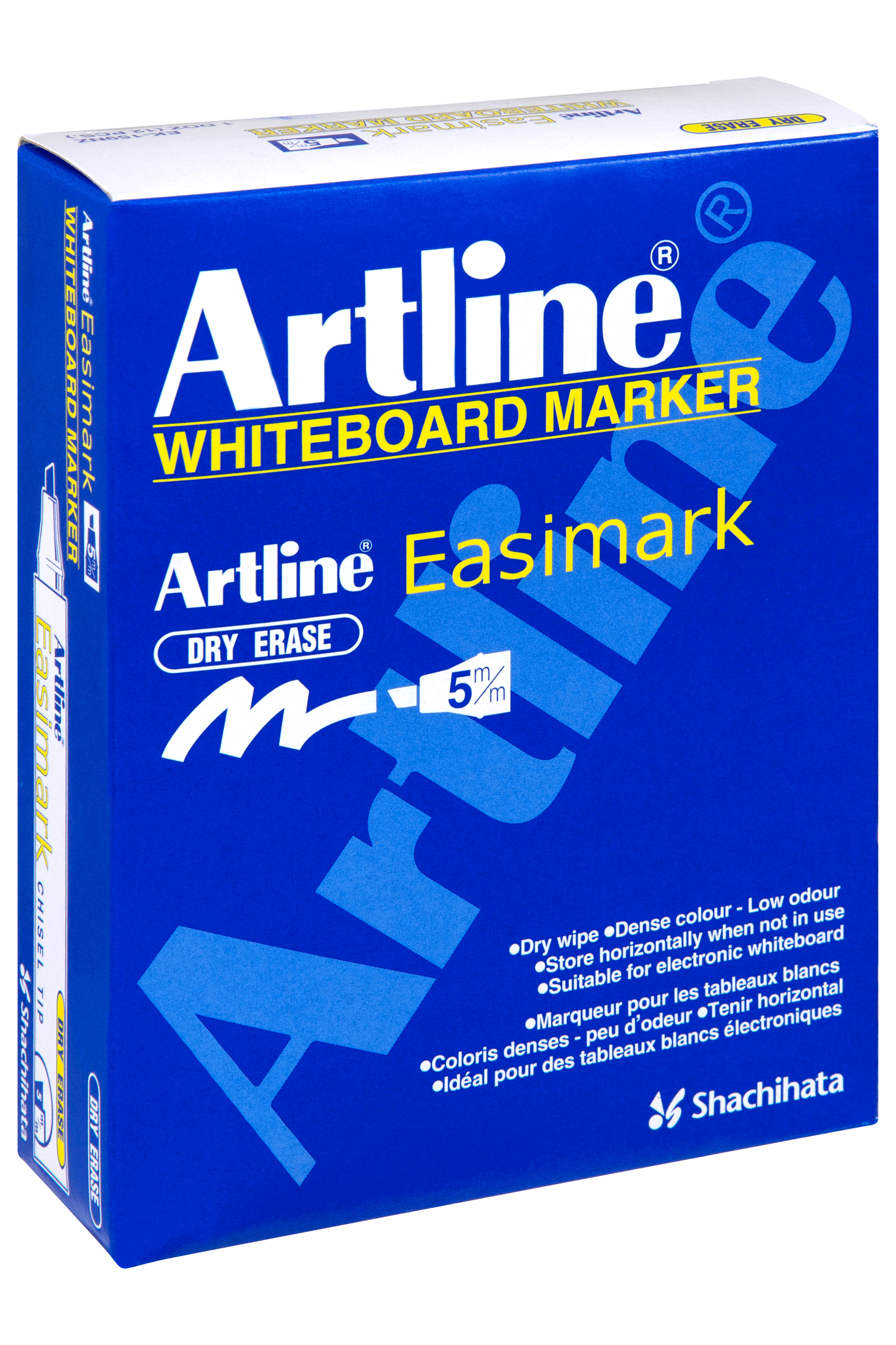 Artline 159 Easimark Whiteboard Marker - 5mm Chisel Tip, Black Ink, Pack of 12 - Perfect for Office Meetings, Classroom Teaching & Home Organization