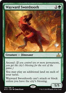 Magic: The Gathering - Wayward Swordtooth Promo Card (Core Set 2020) - Rare MTG Collectible for Deck Building & Commander Games