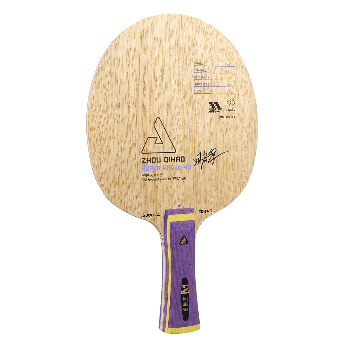 JOOLA Zhou Qihao Hyper ARY-C 45 Table Tennis Racket Blade - Professional Ping Pong Paddle for Competitive Play & Training