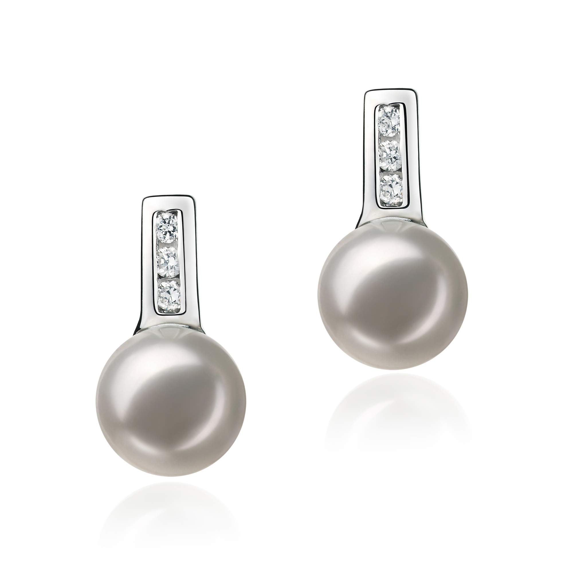 Valery White 7-8mm AA Quality Japanese Akoya 925 Sterling Silver Cultured Pearl Earrings for Women - Elegant Jewelry Gift for Weddings, Parties & Special Occasions
