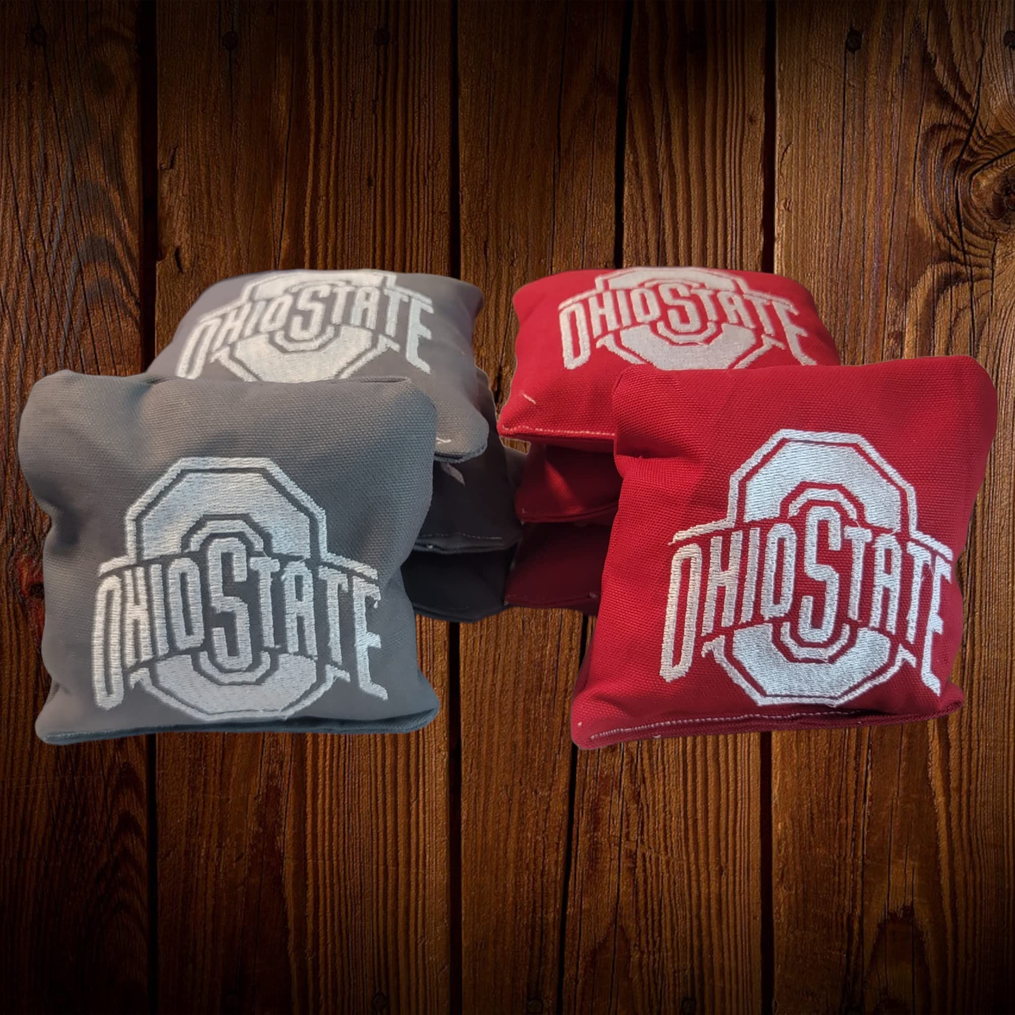 Ohio State Cornhole Bags Set of 8 - Premium Bean Bags for Cornhole Game - Perfect for Backyard Parties, Tailgating, and Outdoor Events