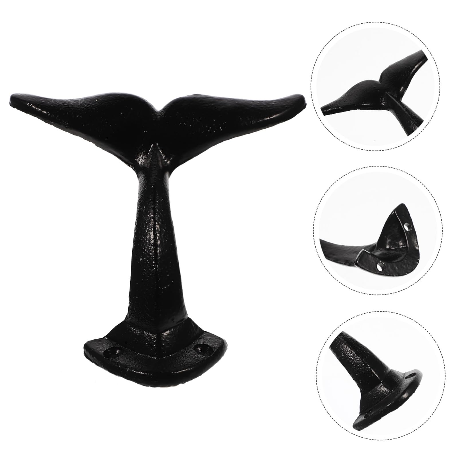 5-Pack Heavy Duty Black Iron Garage Hooks - Wall Mounted Utility Hooks for Clothes, Hats, Bags & Tools - Perfect for Garage, Shed, Closet & Laundry Room Organization
