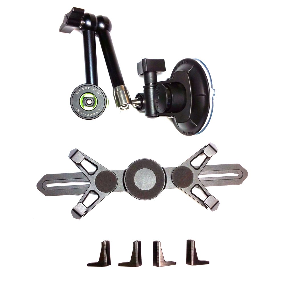 Universal Tablet Mount Holder with Flex Suction Cup & Articulated Arm - Compatible with 7-11 inch iPad Mini/Air/Pro, Android Tablets - Perfect for Car, Airplane, RV, Truck & Boat Window Mounting - Ideal for Travel, Work & Entertainment On-The-Go