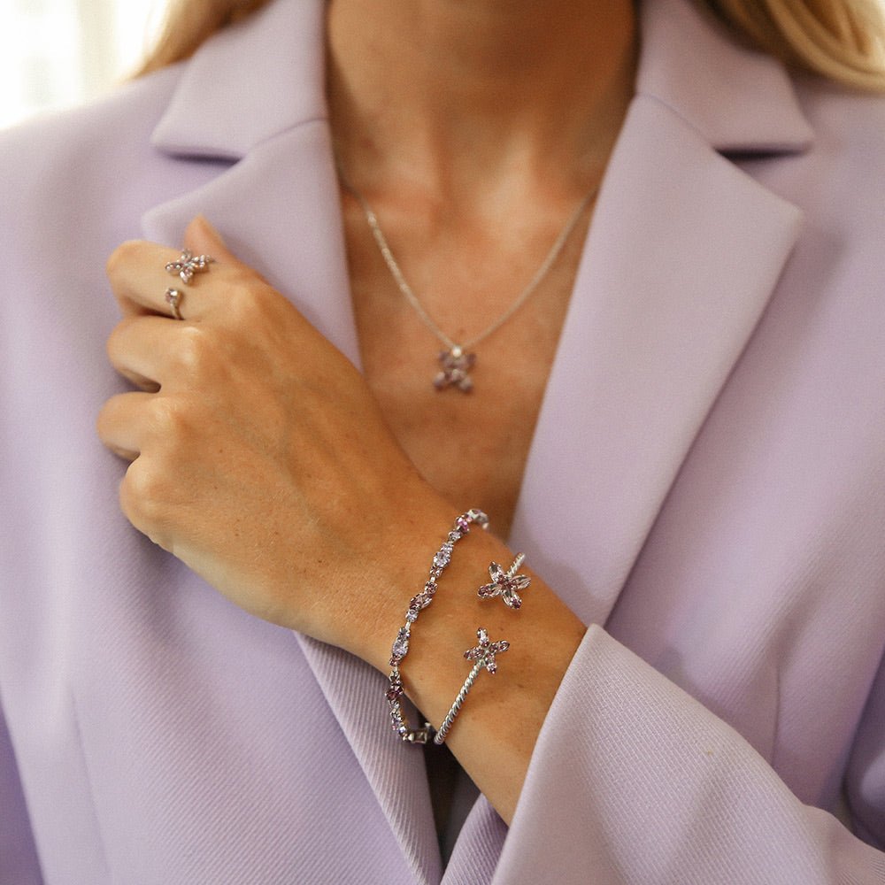 Antonia Bracelet & Violet Combo - Elegant Beaded Bracelet Set for Women | Perfect for Casual Wear, Date Nights & Gift Giving