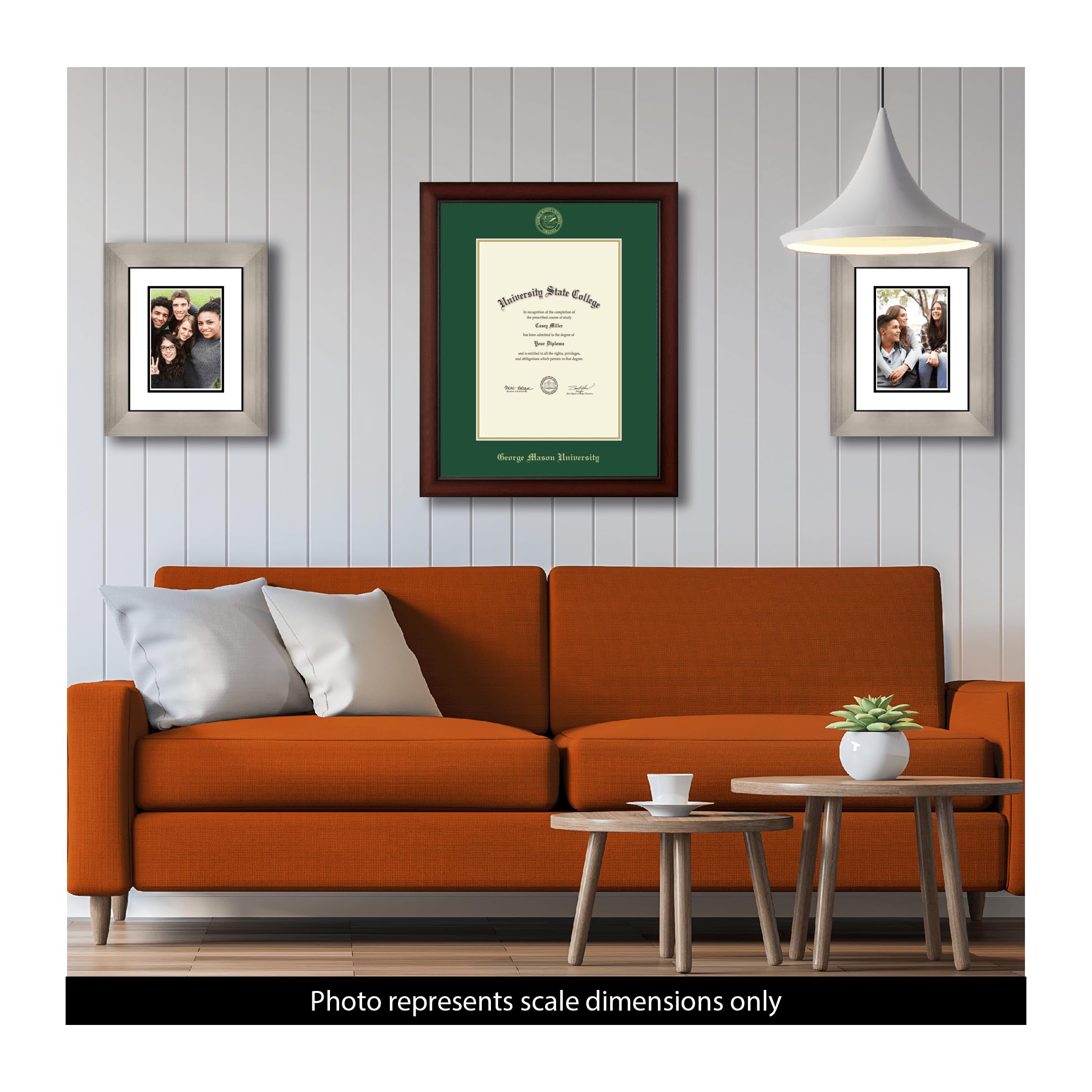 George Mason University Diploma Frame 10x14 Inches - Gold Embossed Cherry Wood Frame with Tartan Green & Gold Mat - Bachelor's, Master's, PhD Degree Display - Perfect for Office, Study Room or Graduation Gift