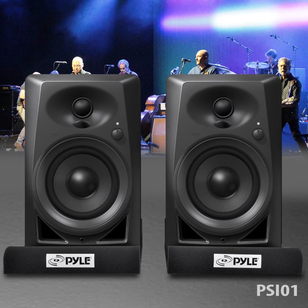Professional Studio Monitor Speaker Stands - Heavy Duty Audio Isolation Pads for Home & Recording Studios - Perfect for Music Production, DJ Setups & Home Theater Systems