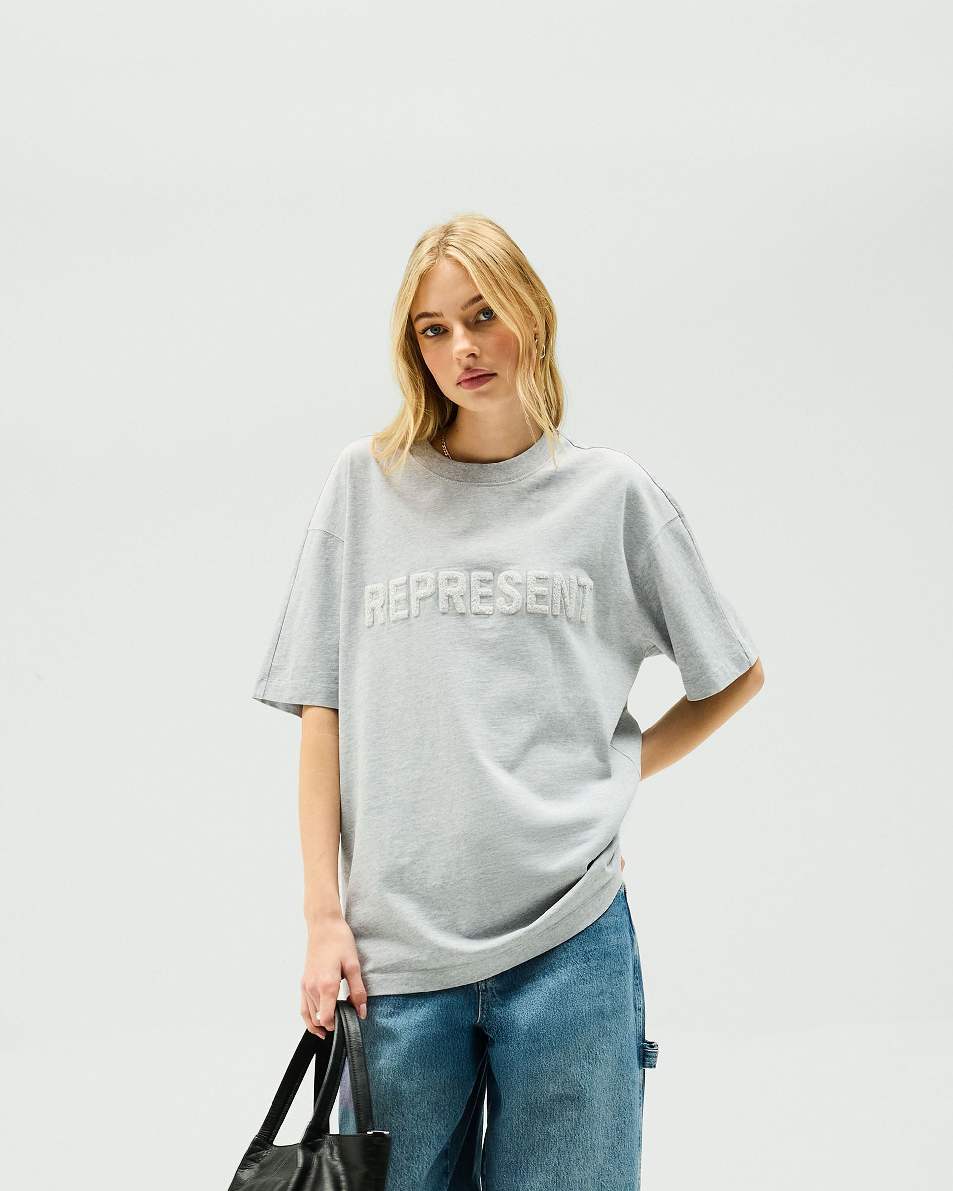 Owners Club Boyfriend T-Shirt for Women - Soft Grey Marl Cotton Tee - Casual Comfort Fit for Everyday Wear