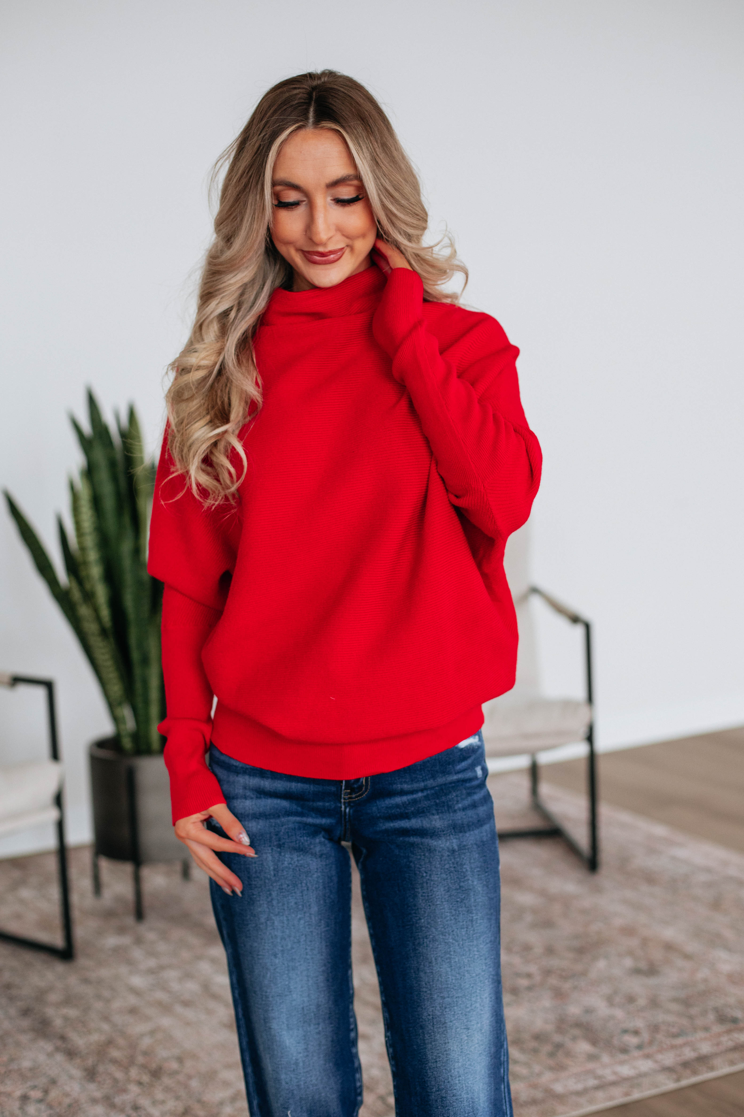Gretchen Dolman Women's Ruby Knit Sweater - Soft & Stylish Pullover for Fall & Winter Fashion | Perfect for Casual Outings & Cozy Evenings
